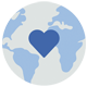 icono mundo y un corazón